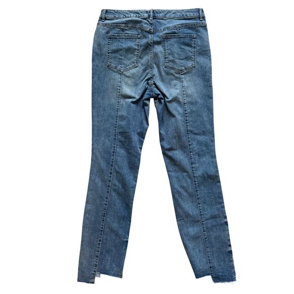 LOGO Lori Goldstein Jeans Women Size 14T Blue Straight Raw hem Cabincore Casual - Picture 12 of 12